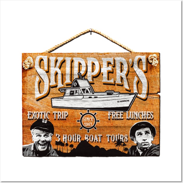 Skipper Gilligan's Island Wooden Sign Wall Art by Alema Art